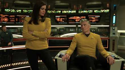Una and Captain Pike smile in Strange New Worlds