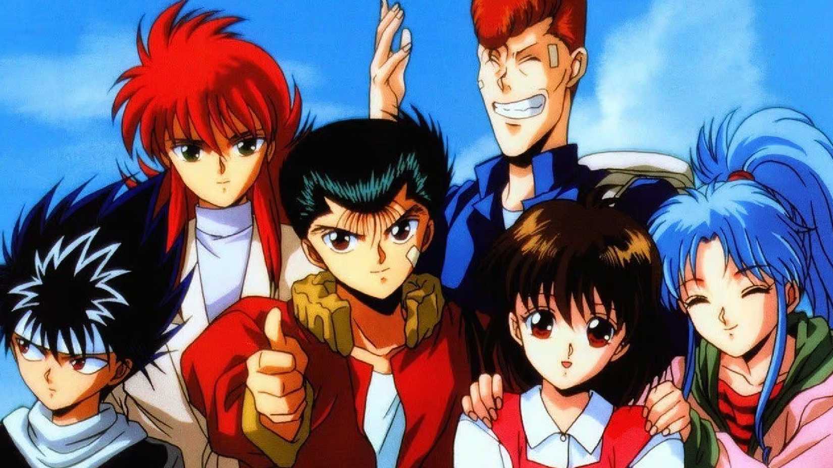 YuYu Hakusho's main cast poses for a picture