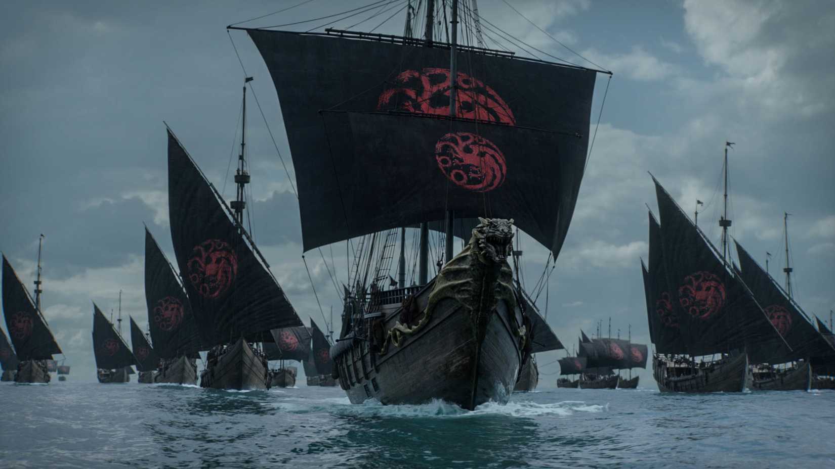 Game of Thrones Targaryan ships crossing to Westeros