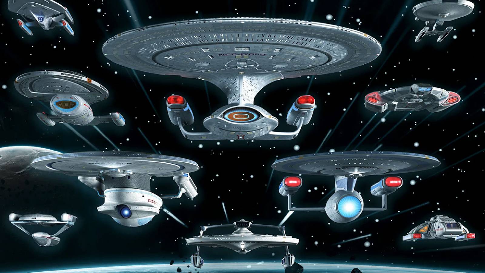 a bunch of ships from star trek