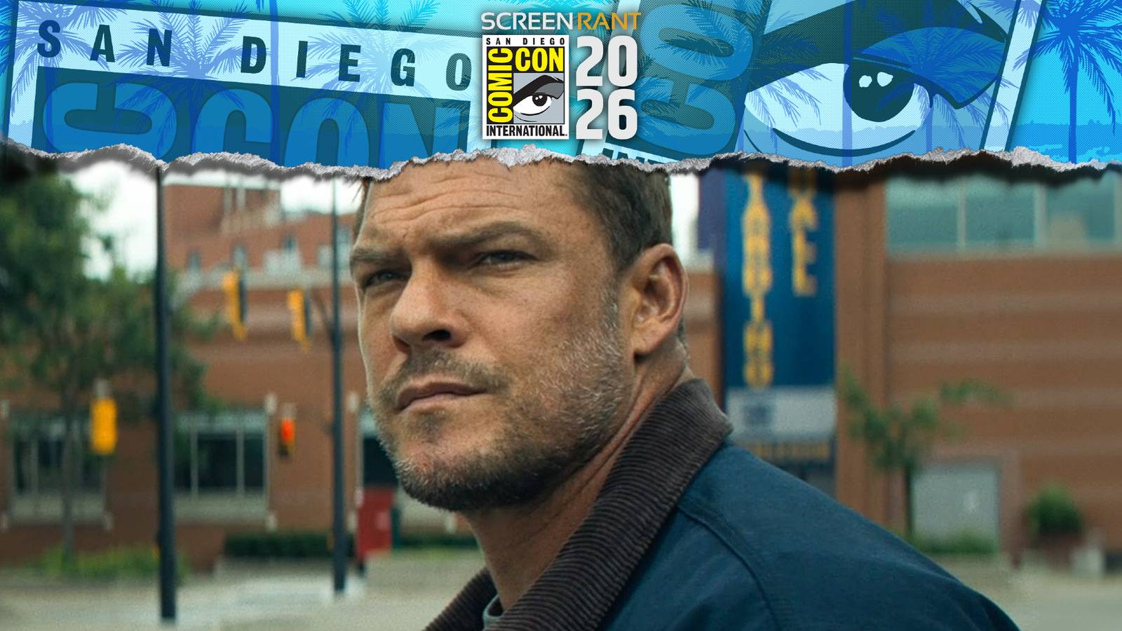 Alan Ritchson looking inquisitive in Reacher season 3