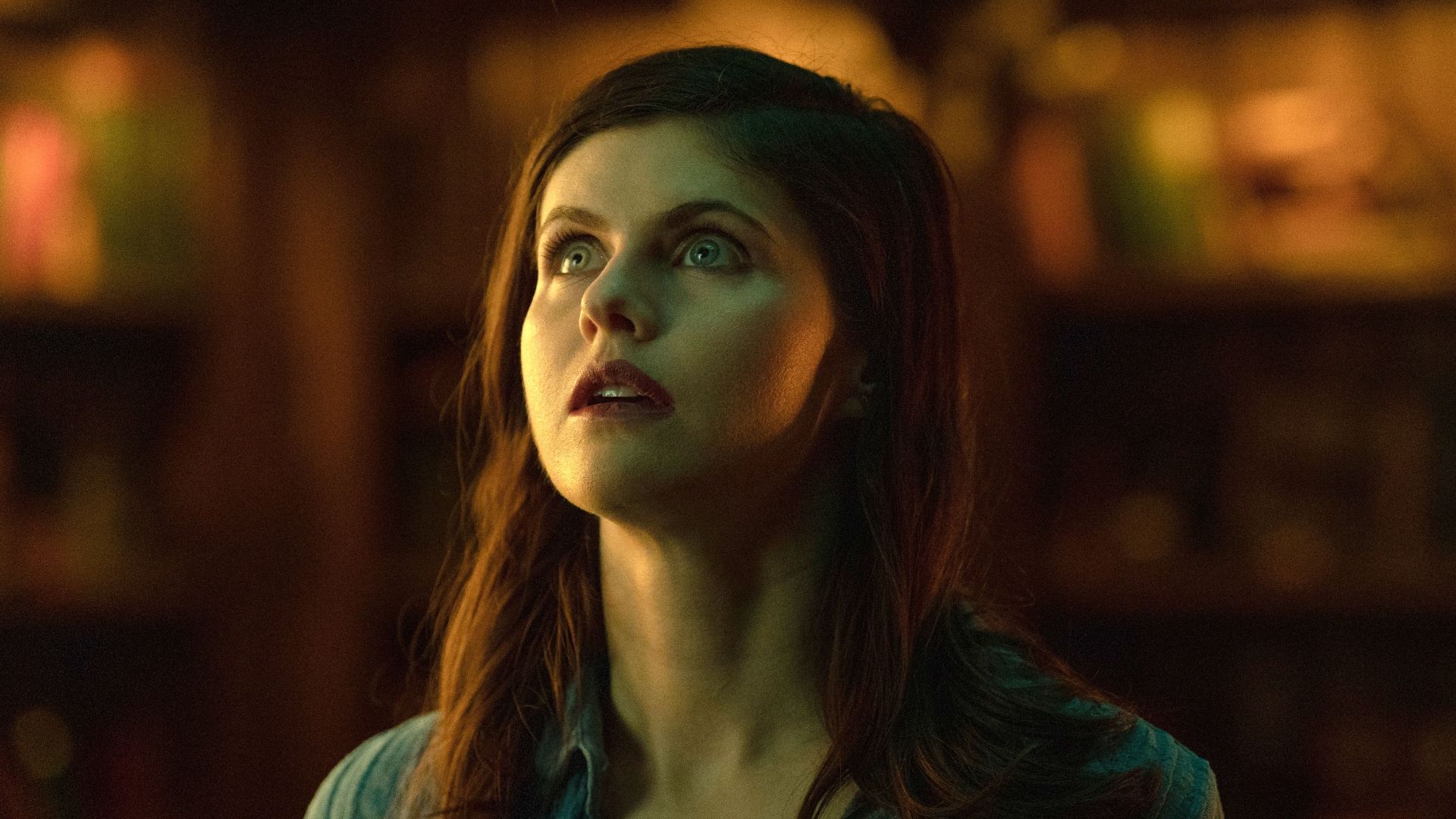 Alexandra Daddario looking up in Mayfair Witches season 2