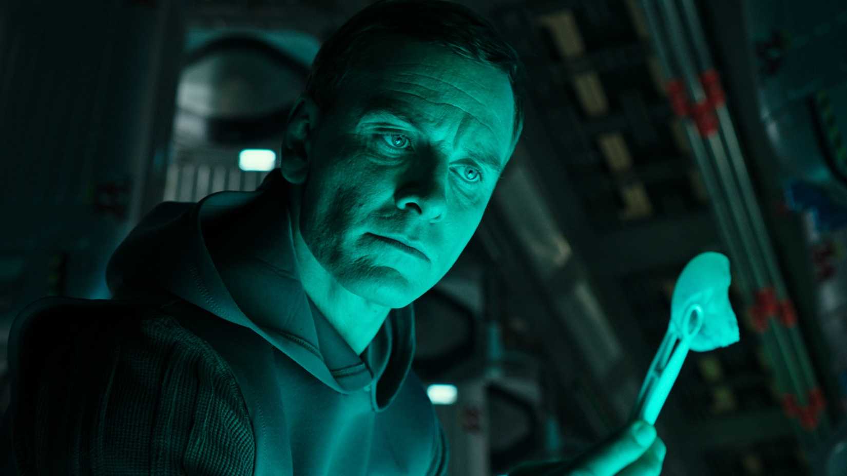 David examining something in Alien: Covenant