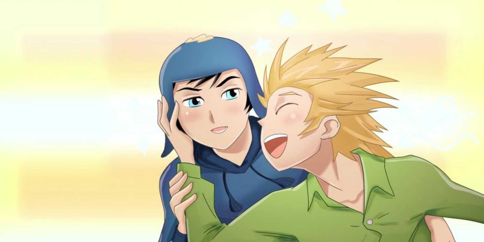 Anime art from the South Park episode Tweek x Craig
