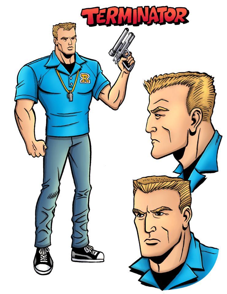 Archie vs Terminator's T-800 concept art