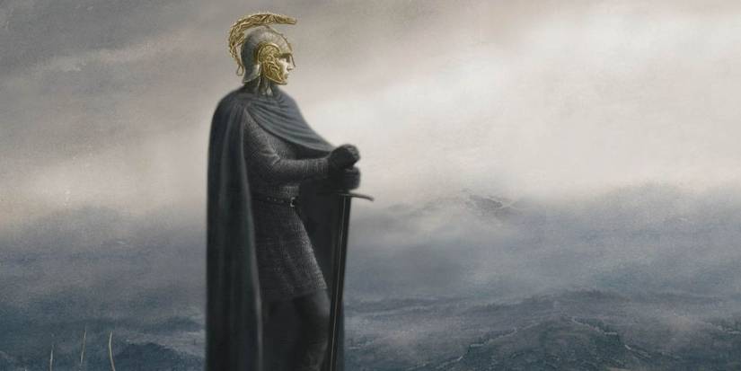 Art of Turin Turambar looking out over a field in Lord of the Rings. (1)