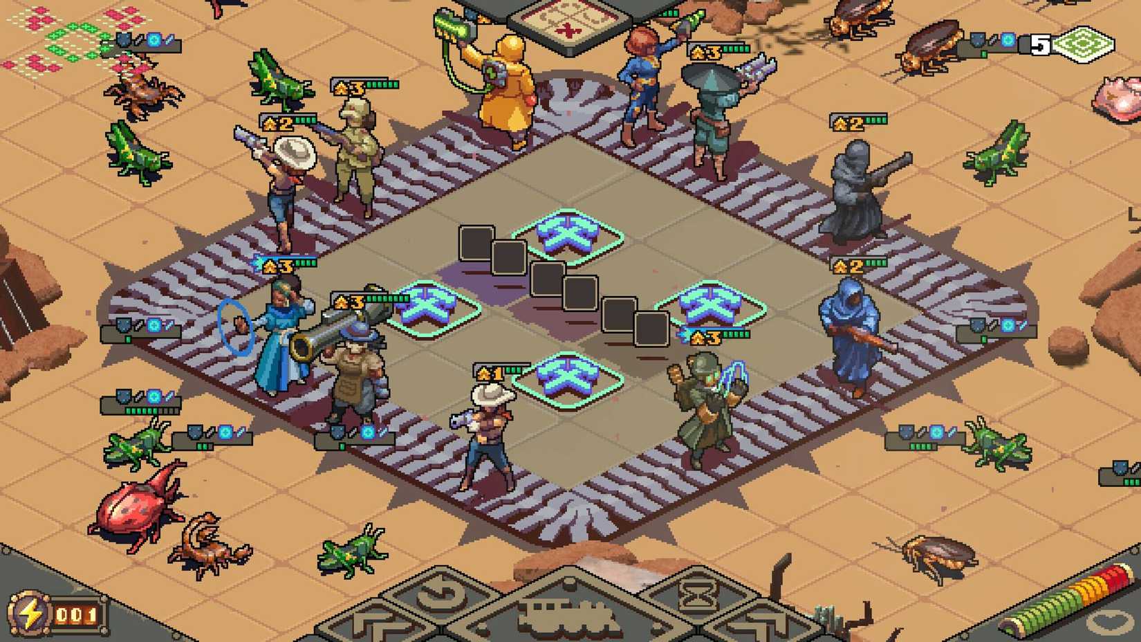 Characters fighting bugs in Australia Did It.