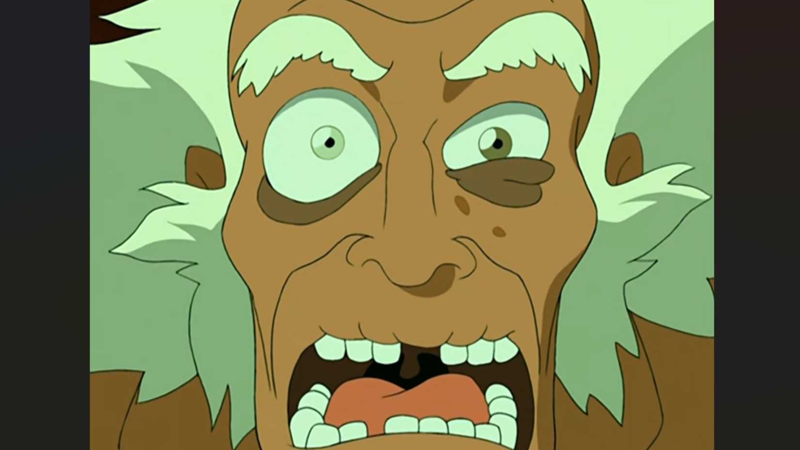 Avatar Bumi with mouth open in shock