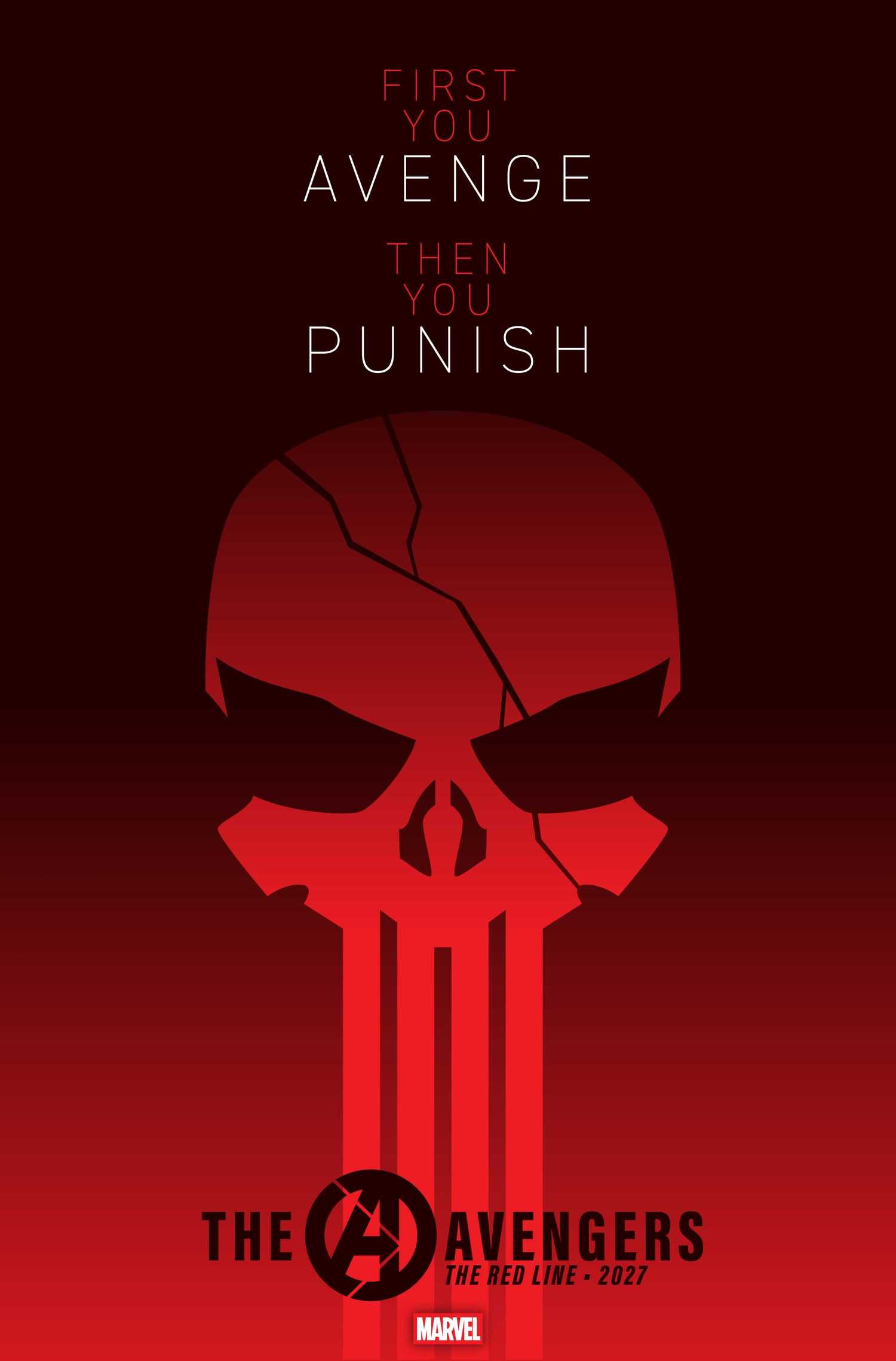 Marvel teaser image, "first you avenge, then you punish."