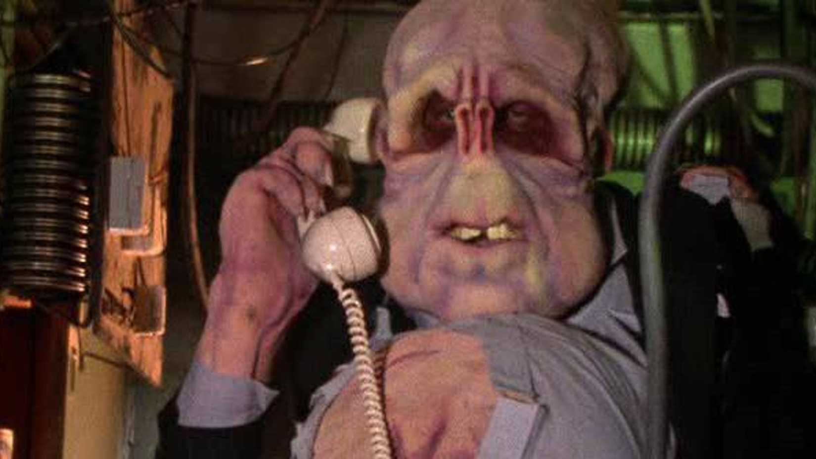 An alien talks on the phone in Bad Taste