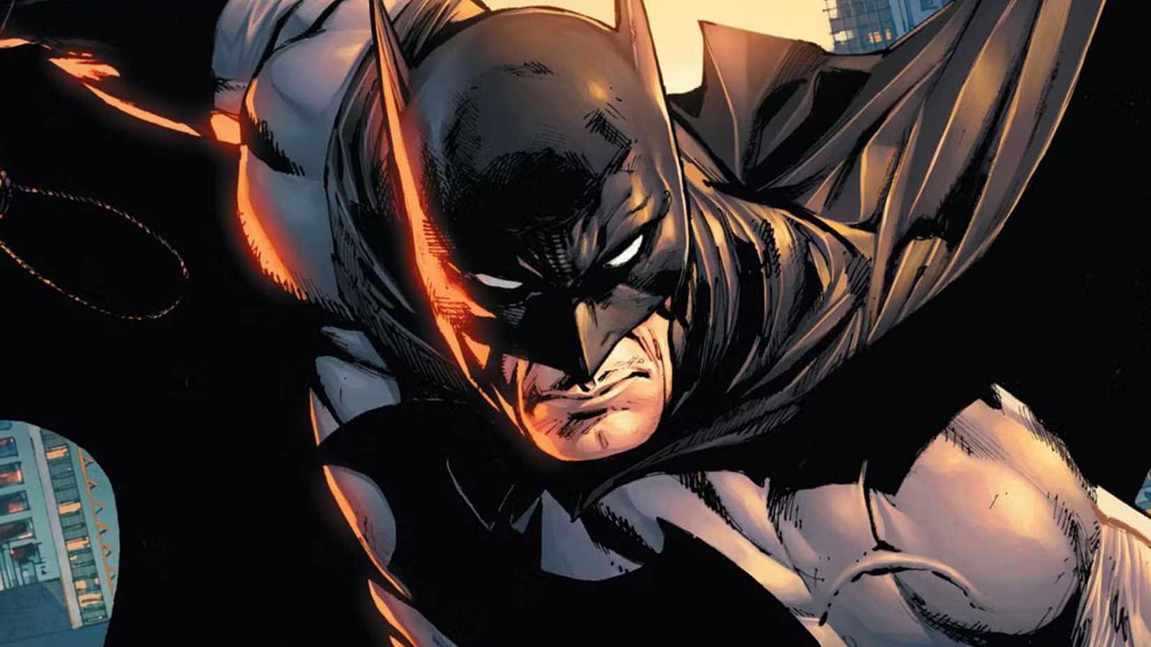 batman gliding through gotham