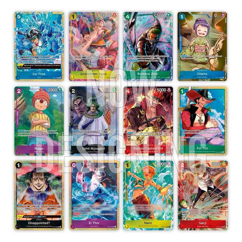 Image shows some cards from One Piece Card Game