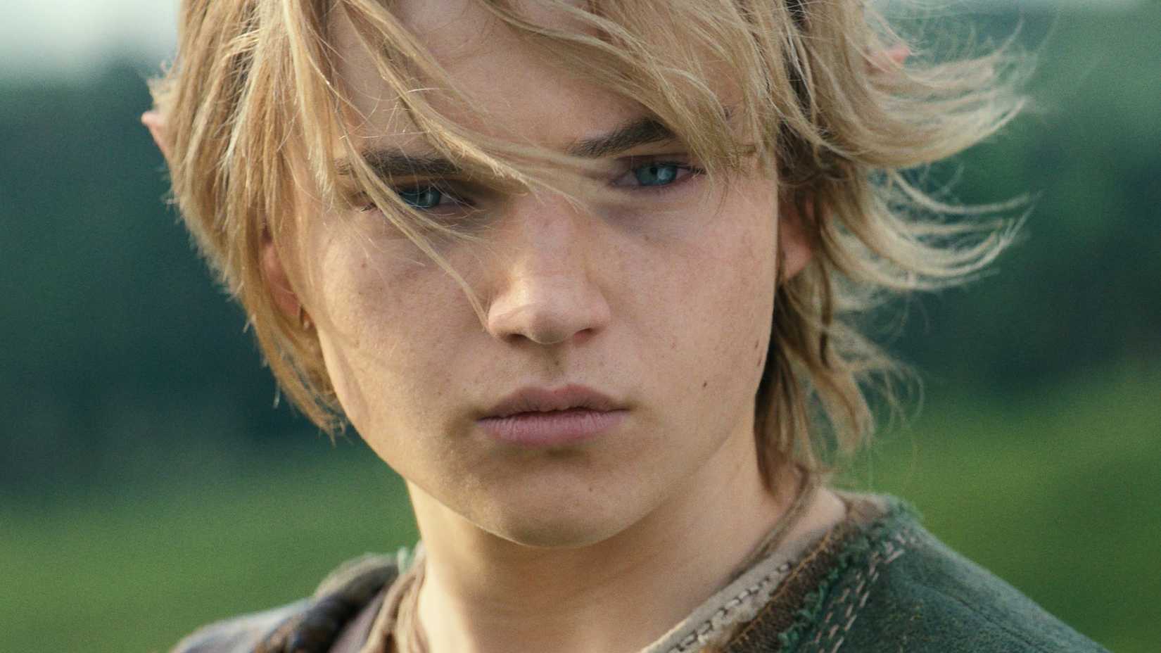 Benjamin Evan Ainsworth's Link looking intensely toward the camera in The Legend of Zelda
