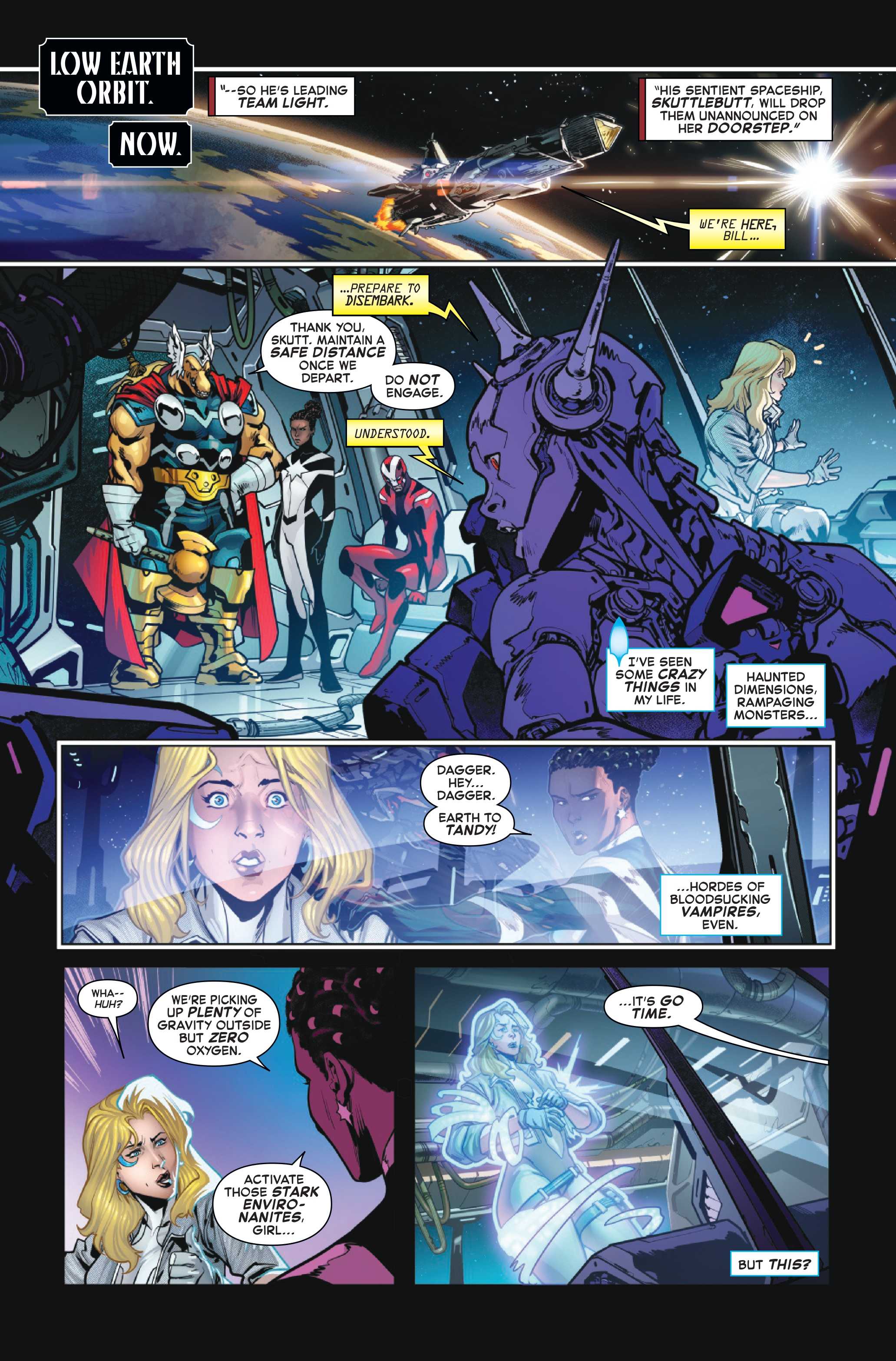 Beta Ray Bill's team prepares to fight in The Defenders of Light and Dark #1