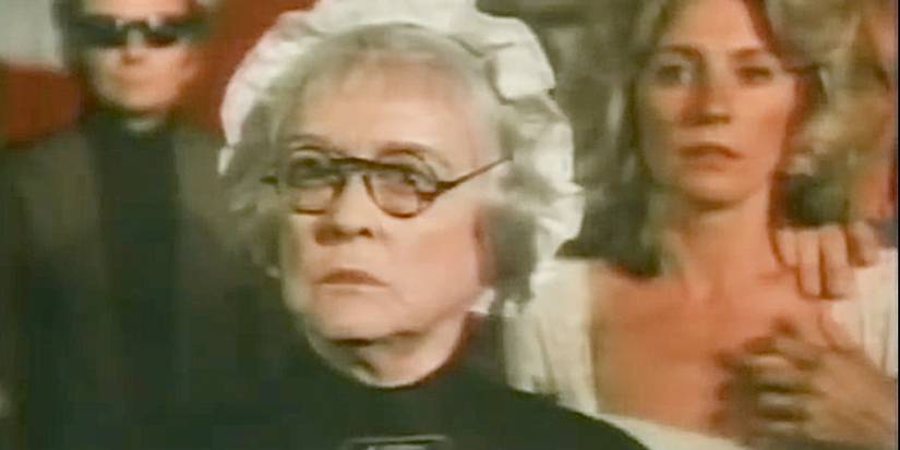 Bette Davis looking shocked in the Dark Secret of Harvest Home