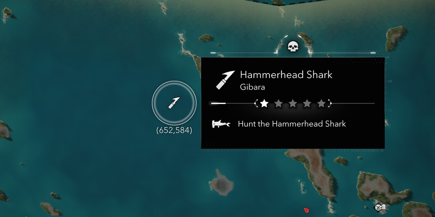 Black Flag Resynced hammerhead shark location