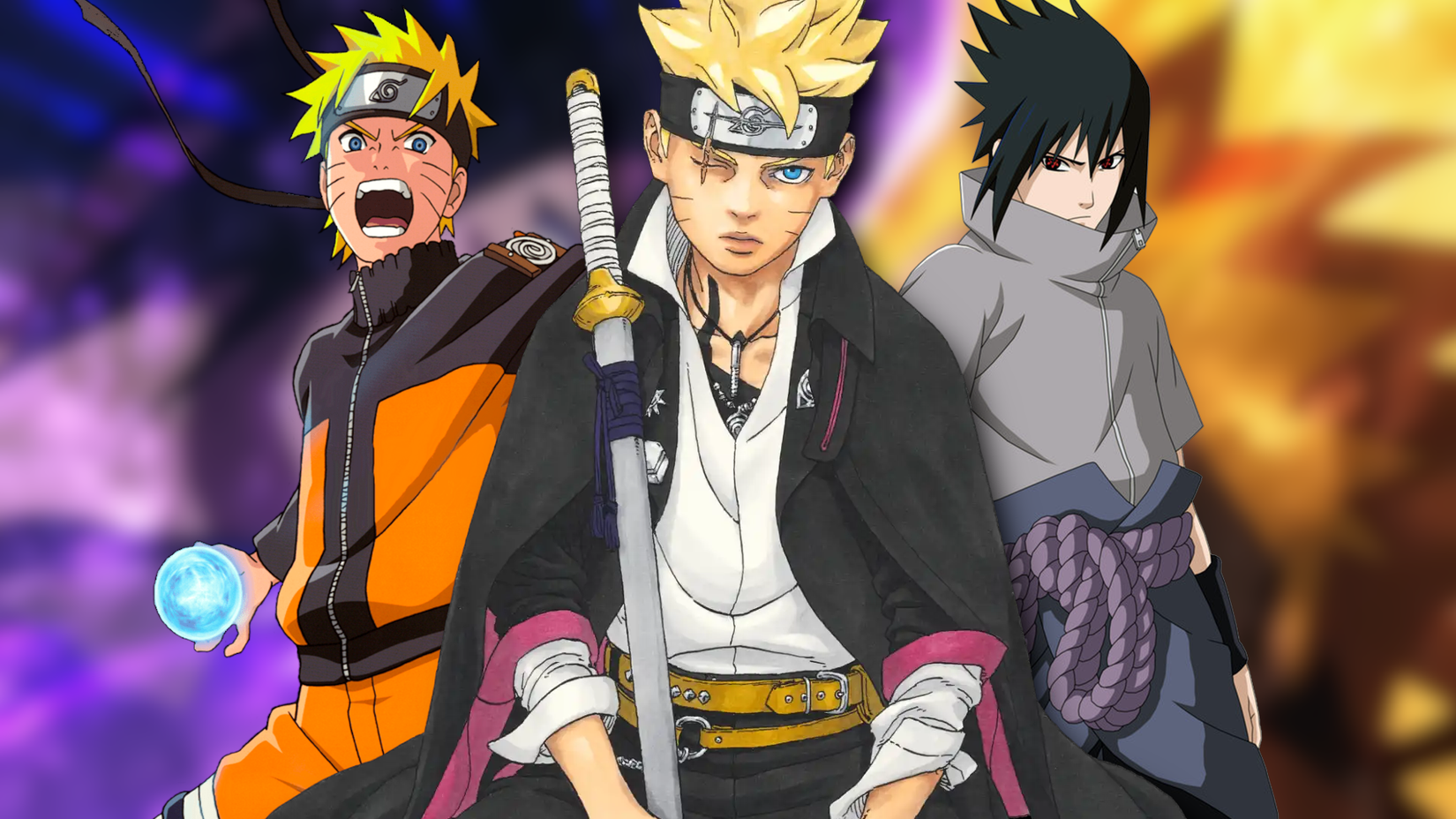 boruto collage image with naruto and sasuke