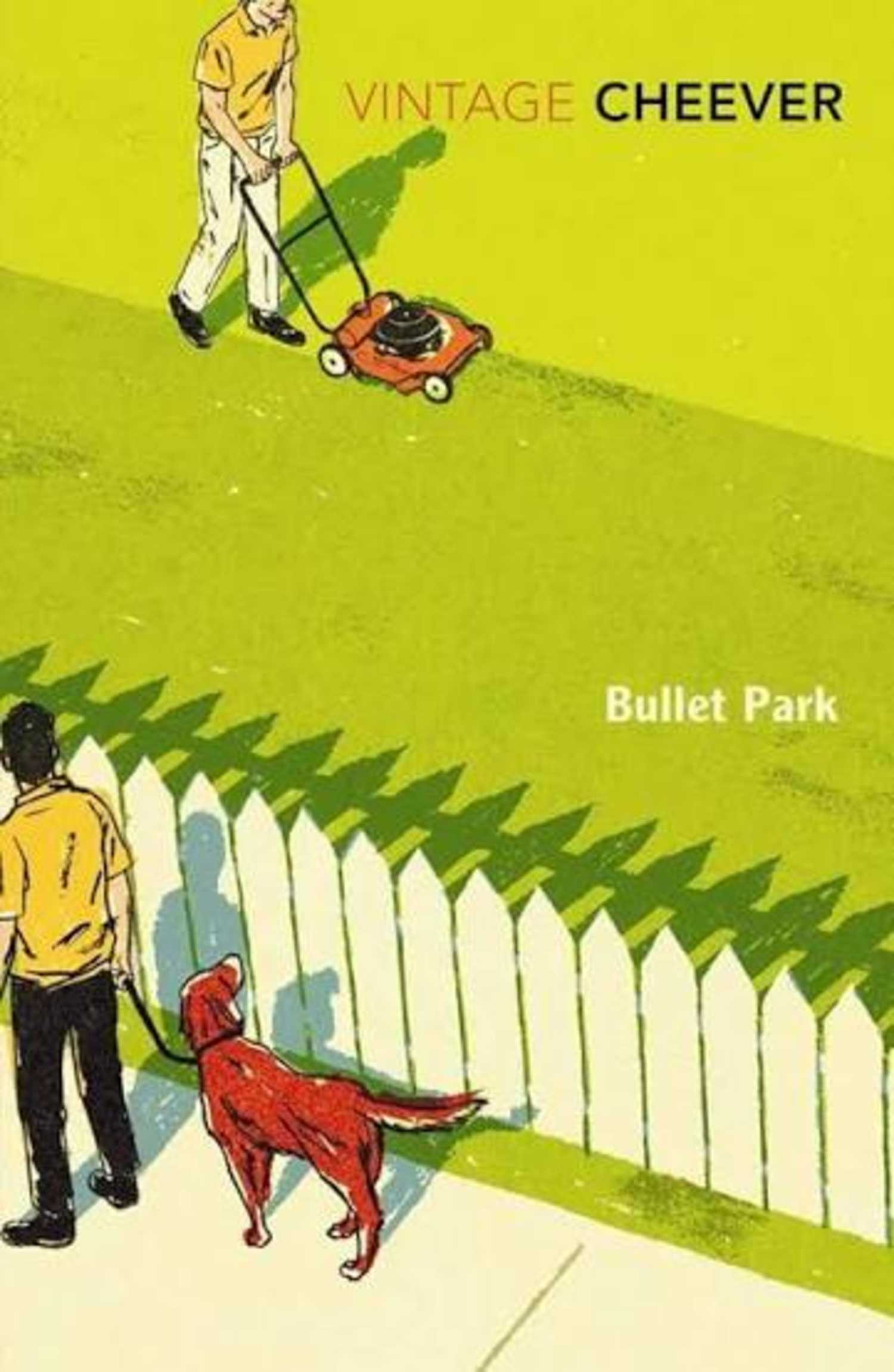 Bullet Park book cover, men on either side of a suburban fence