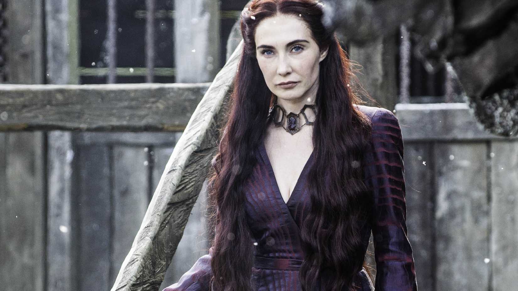 Carice van Houten as Melisandre at the Wall in Game of Thrones