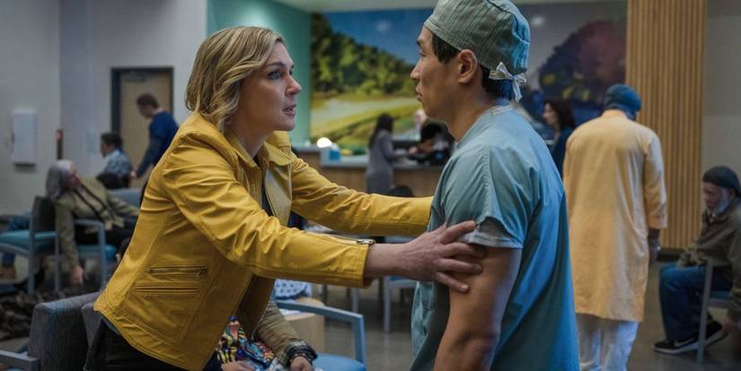 Carol grabs a nurse in Pluribus