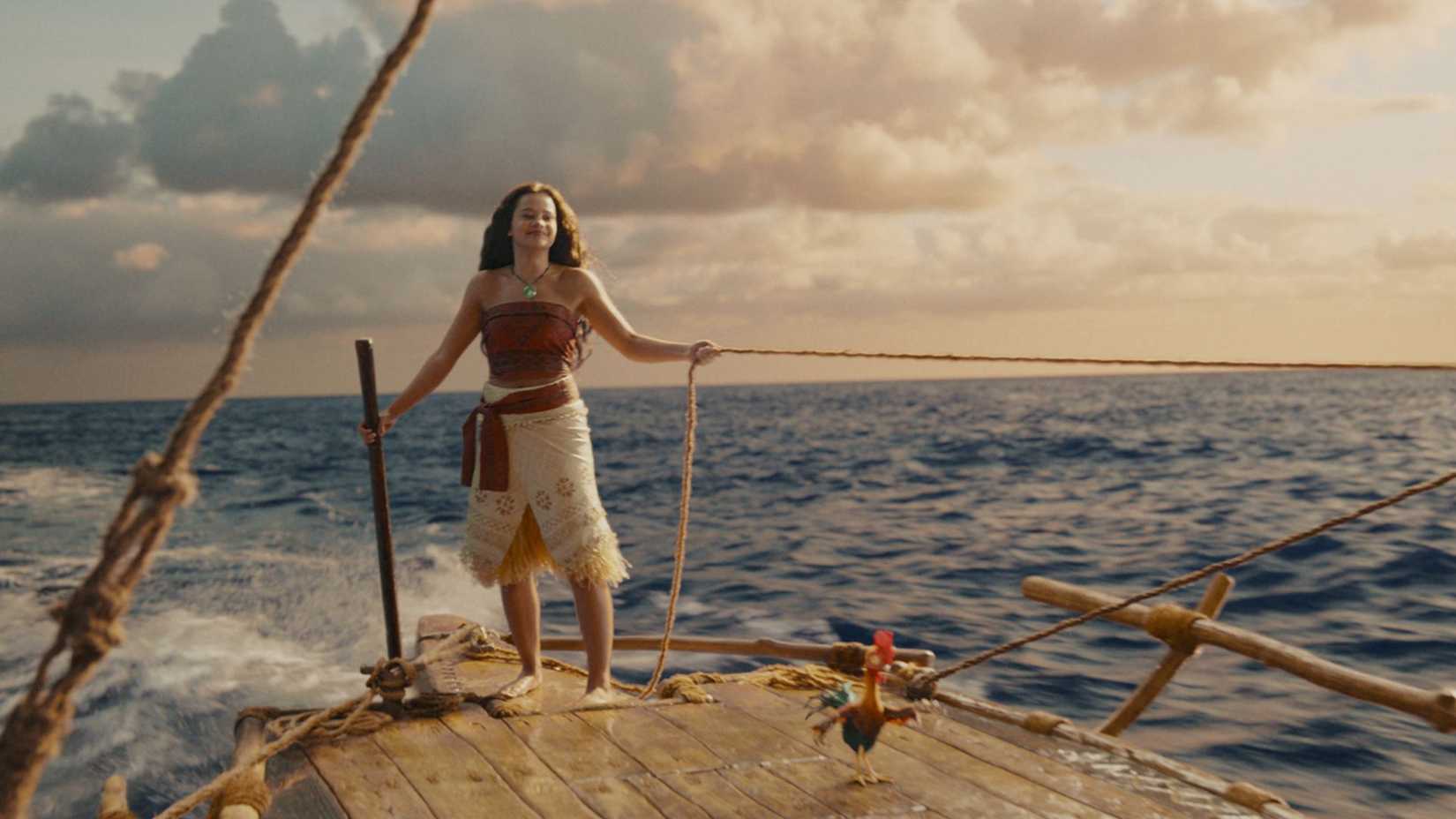 Catherine Lag-aia with Heihei in Moana