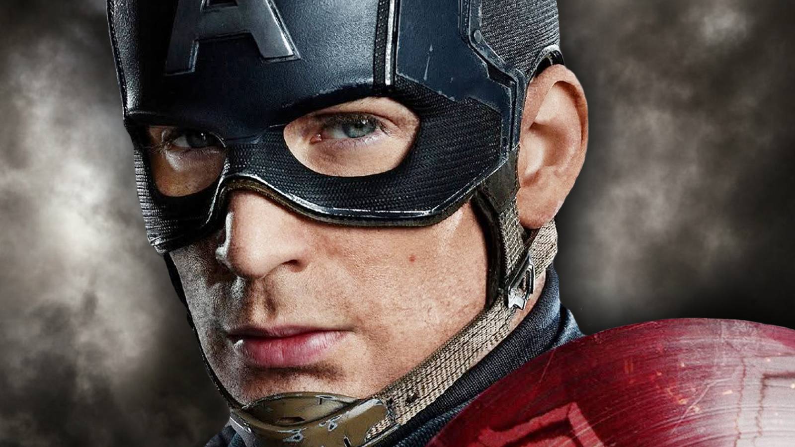 chris evans' captain america, aka steve rogers, surrounded by smoke