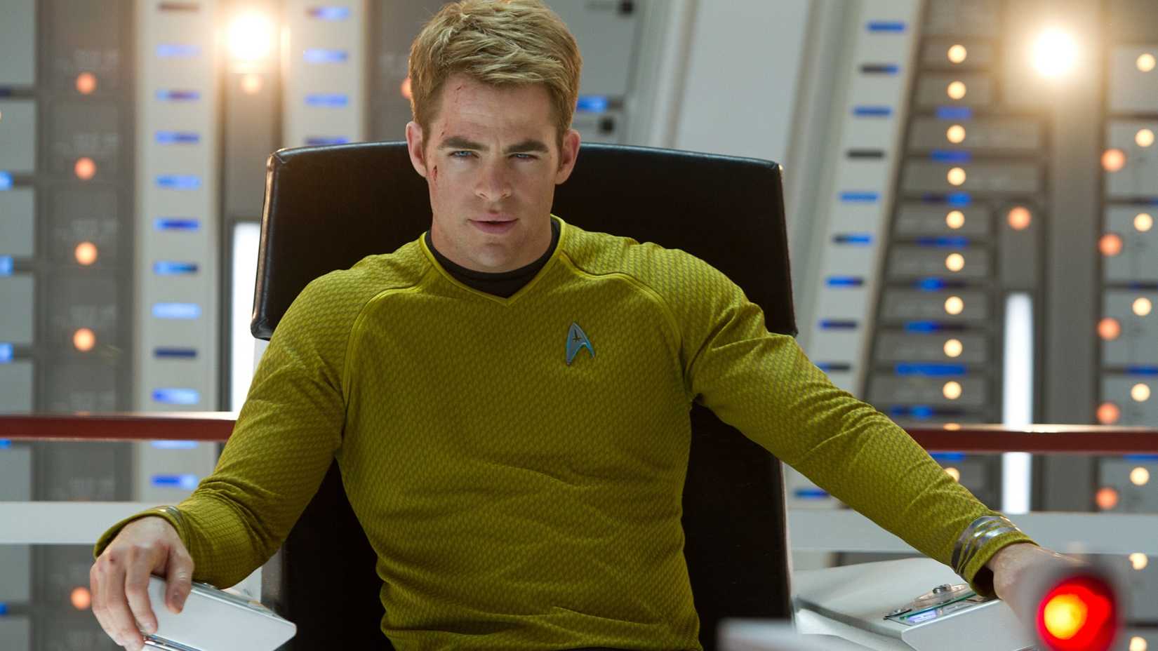 Chris Pine as Captain Kirk in Star Trek Into Darkness