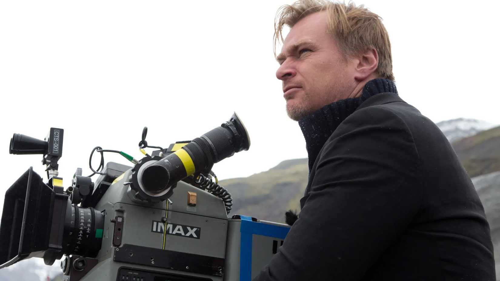 Christopher Nolan filming on an IMAX camera