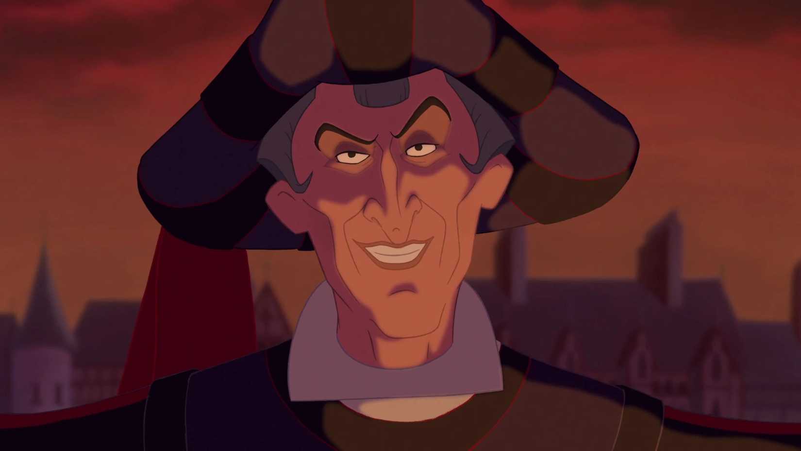 Claude Frollo looks evil in The Hunchback of Notre Dame