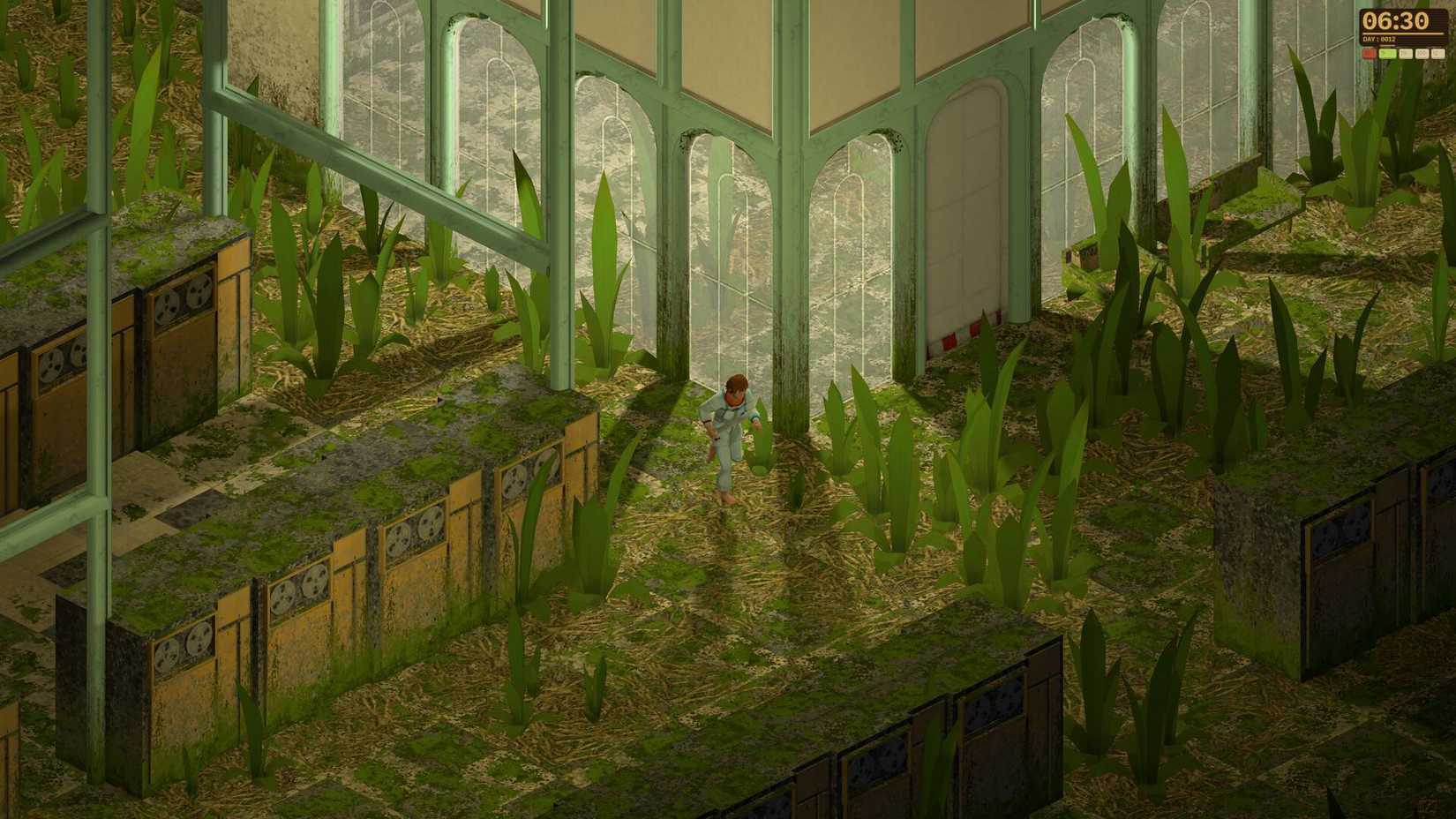 The player exploring a corridor in Dandelion Void.