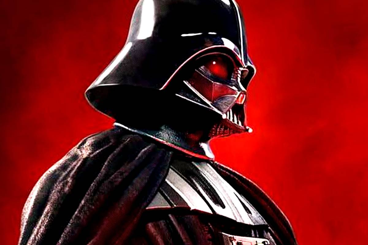 Darth Vader Slasher Villain wielding a red lightsaber in a dark tunnel