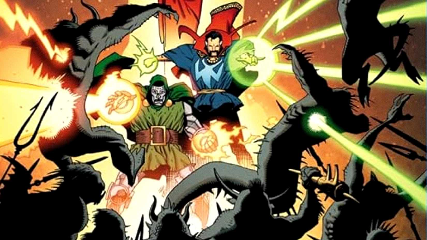 Doctor Doom and Doctor Strange team up in Triumph and Torment