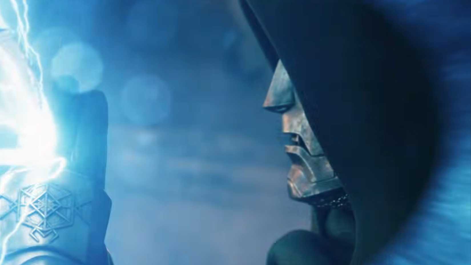 Doctor Doom Blocking Thor's Attack in Avengers Doomsday Trailer