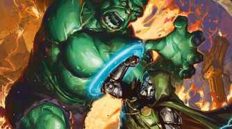 Doctor Doom fights Hulk in All-On-One cover