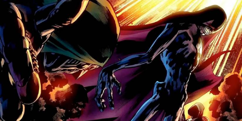 Doom bowing to the Marquis of Death in Marvel Comics