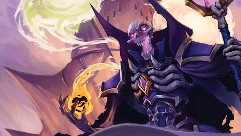 The lich Valda holds a spell in Valda's Spire of Secrets artwork for Dungeons and Dragons.