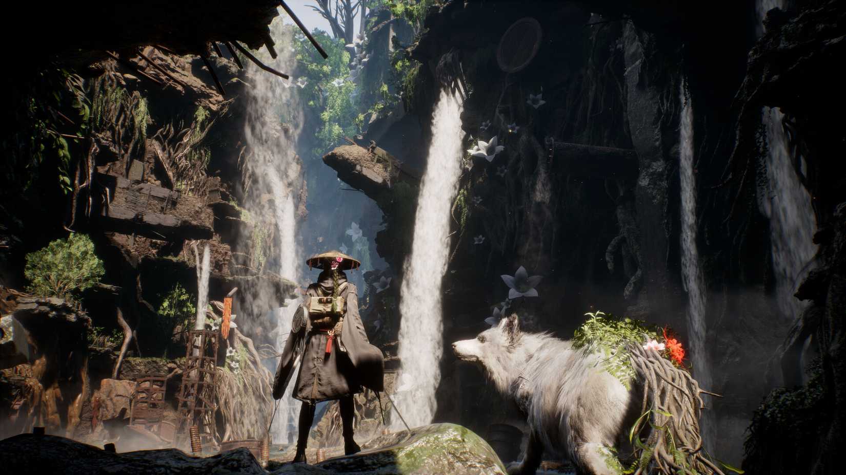emma and koo by a waterfall