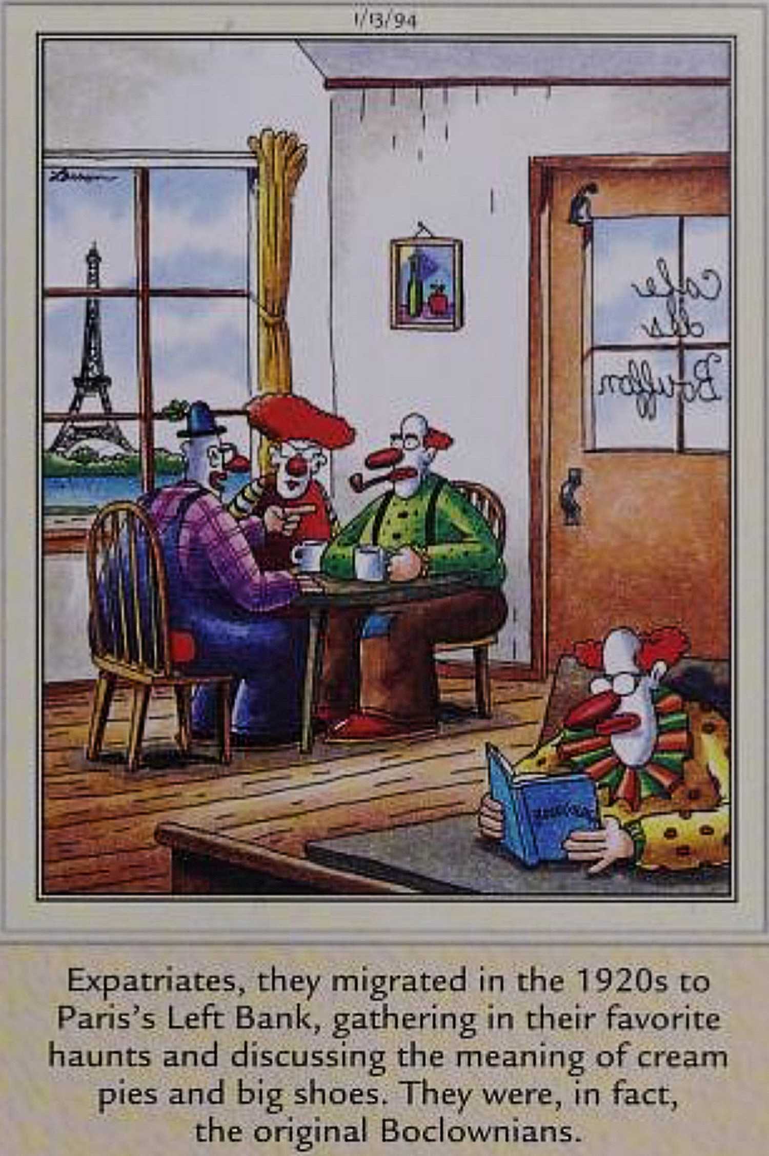 Far Side, January 13, 1994, 'the original boclownians'