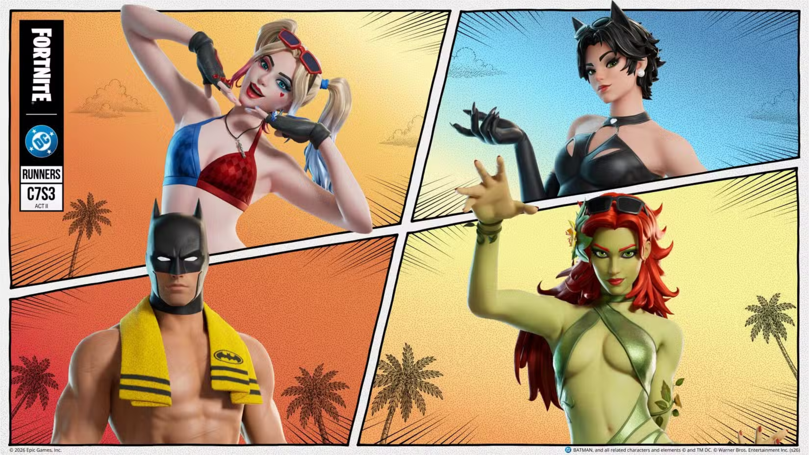 fortnite hot bat summer gotham city summer skins
