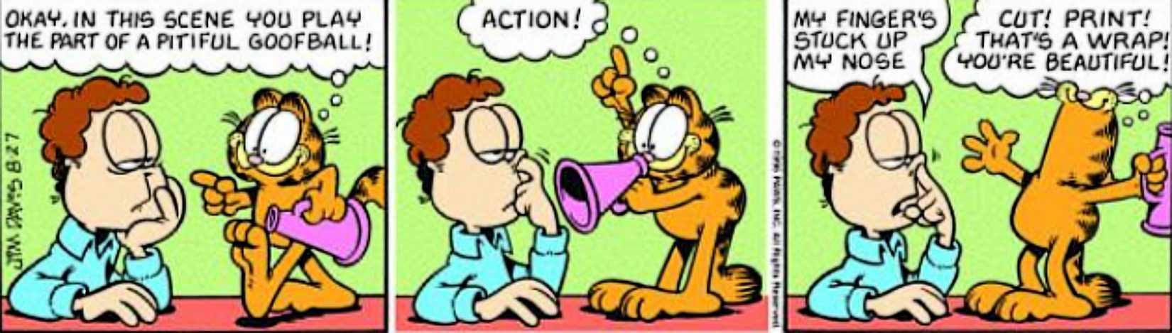 Garfield August 27 1996, Garfield making a movie starring jon