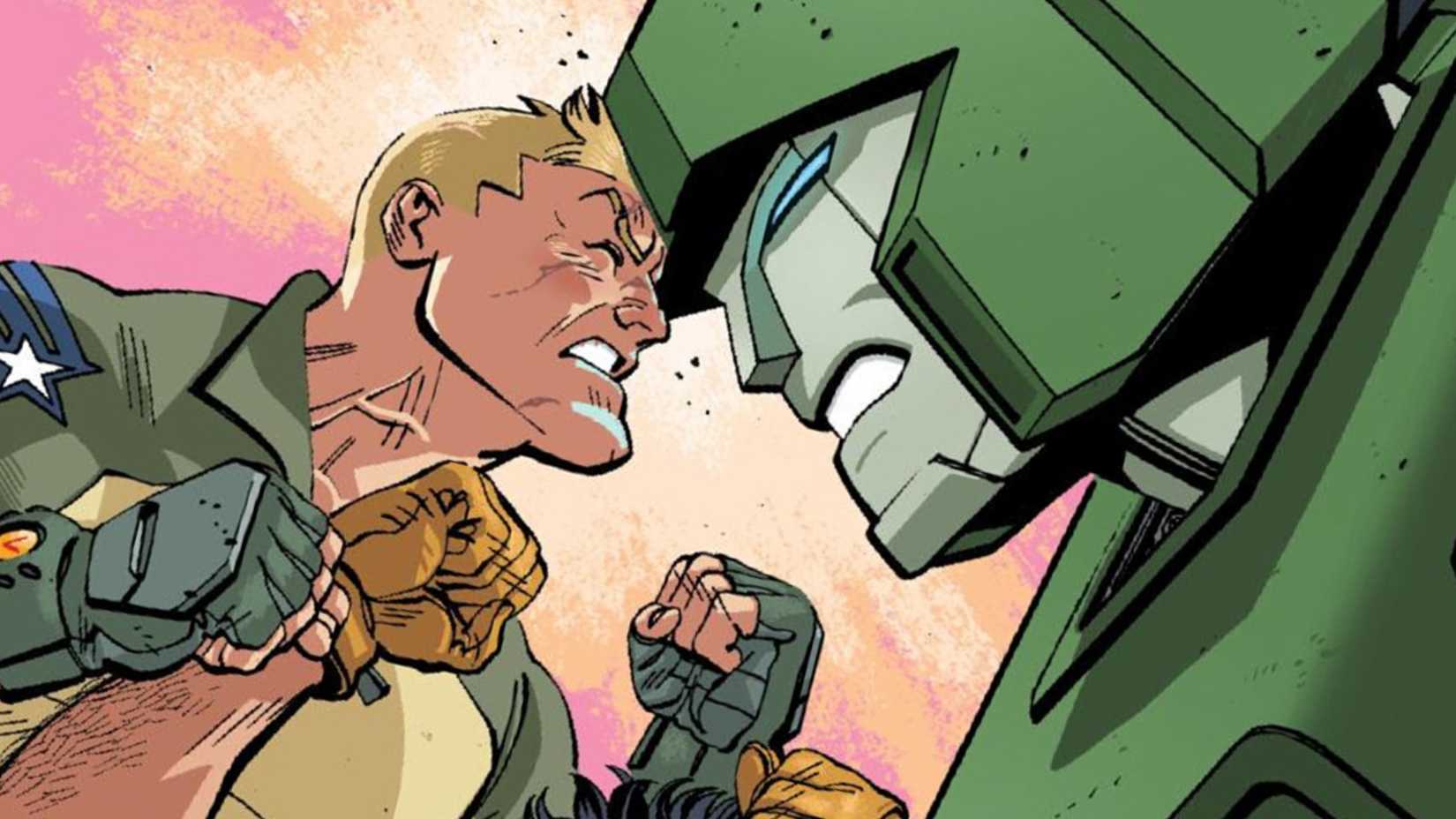 gi joe's duke facing off with transformers