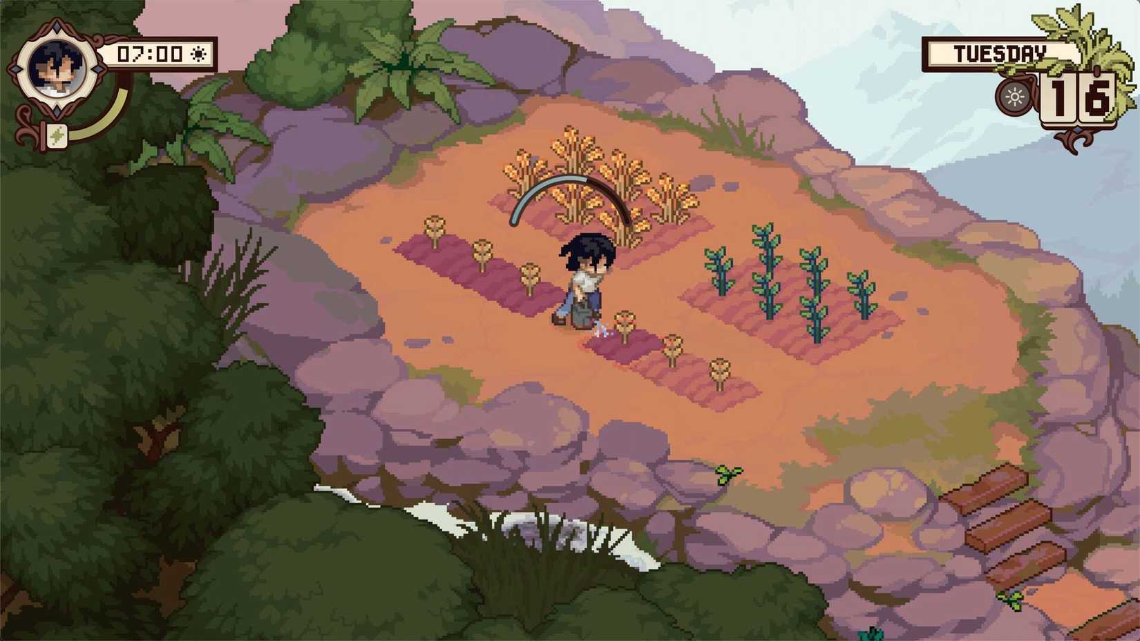 The player farming in Grave Seasons.