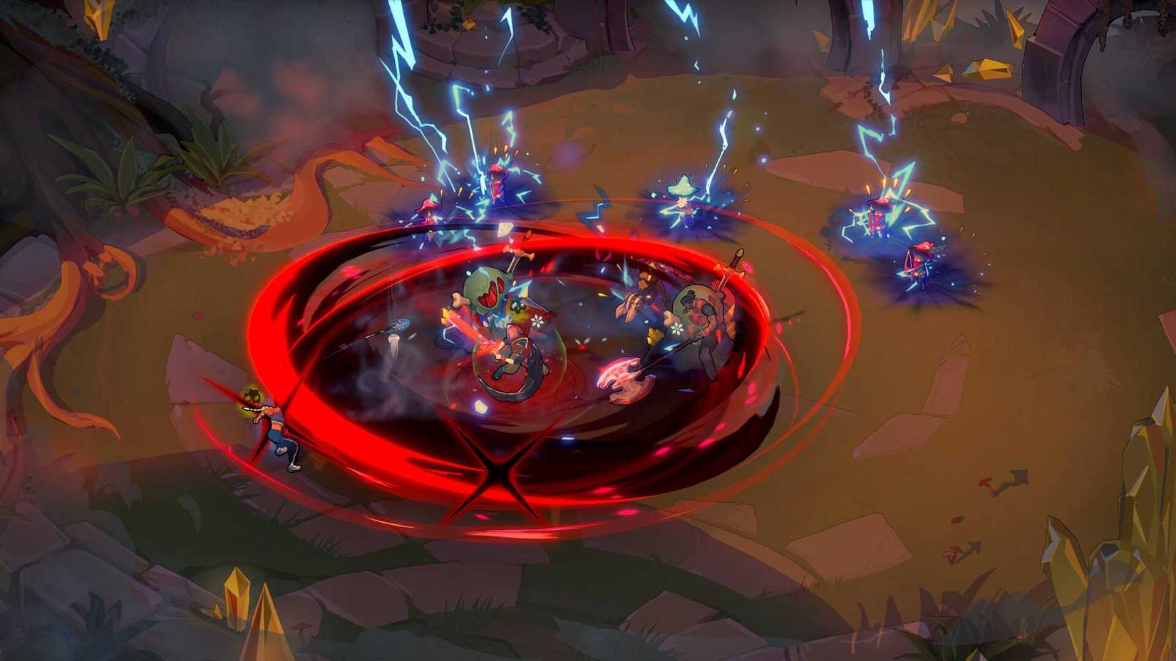 The player using a spin attack in Guildrun on Steam.