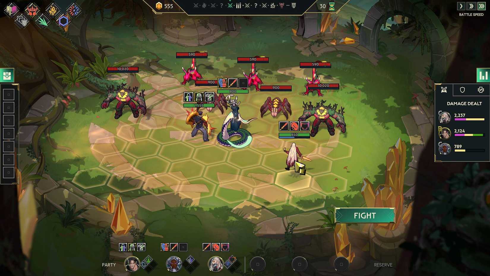 The player positioning their characters in Guildrun.