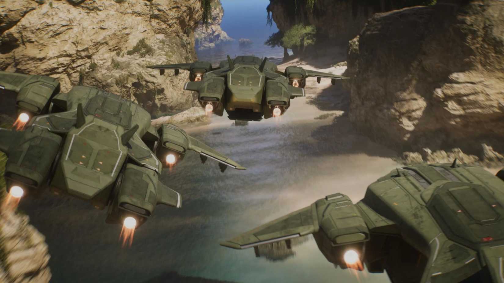 Halo Campaign Evolved three ships flying in