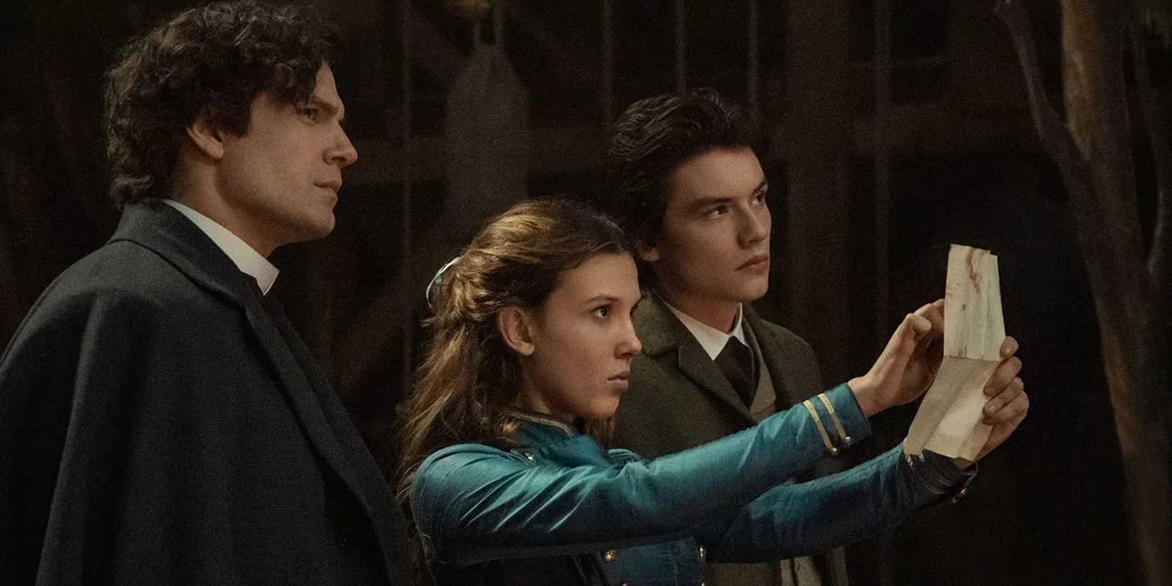 Henry Cavill and Millie Bobby Brown in Enola Holmes 3