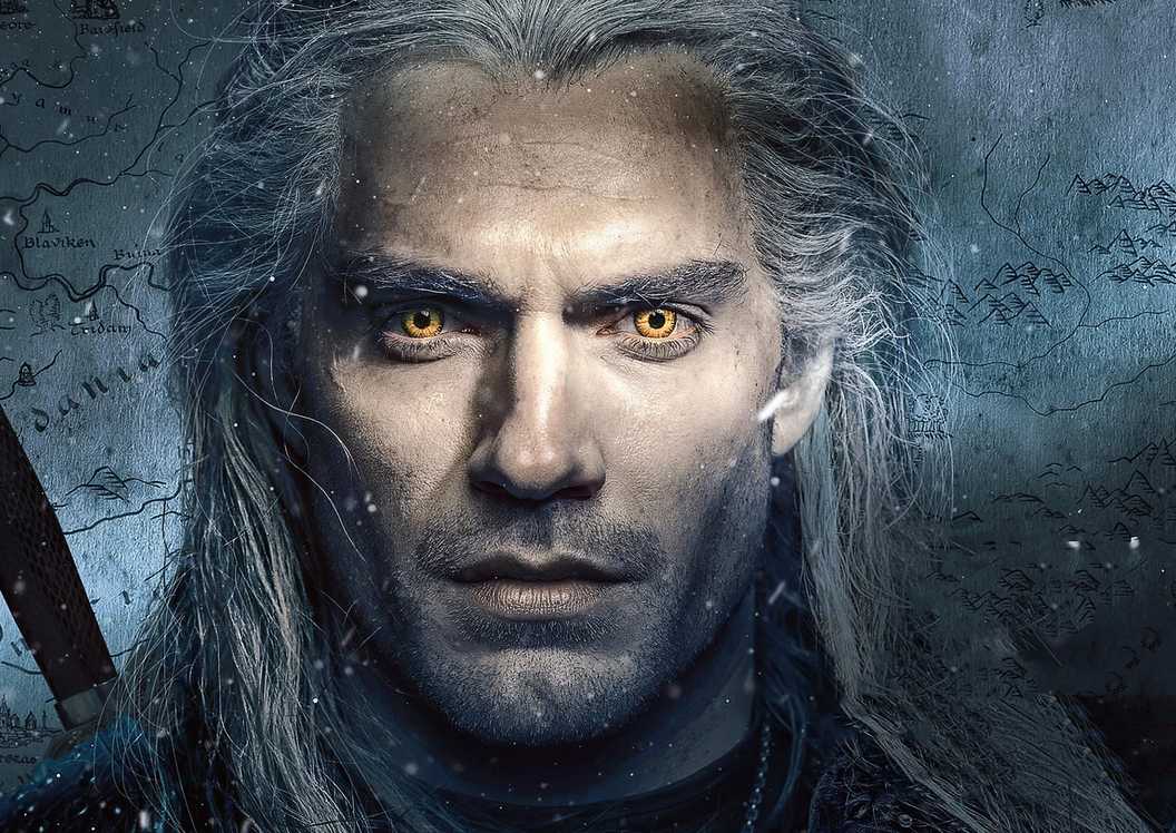 Henry Cavill as Geralt in The Witcher promotional art