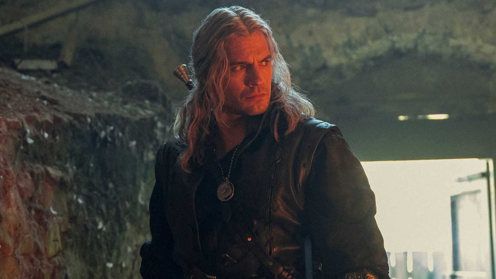 Henry Cavill as Geralt of Rivia in a cave in The Witcher season 3