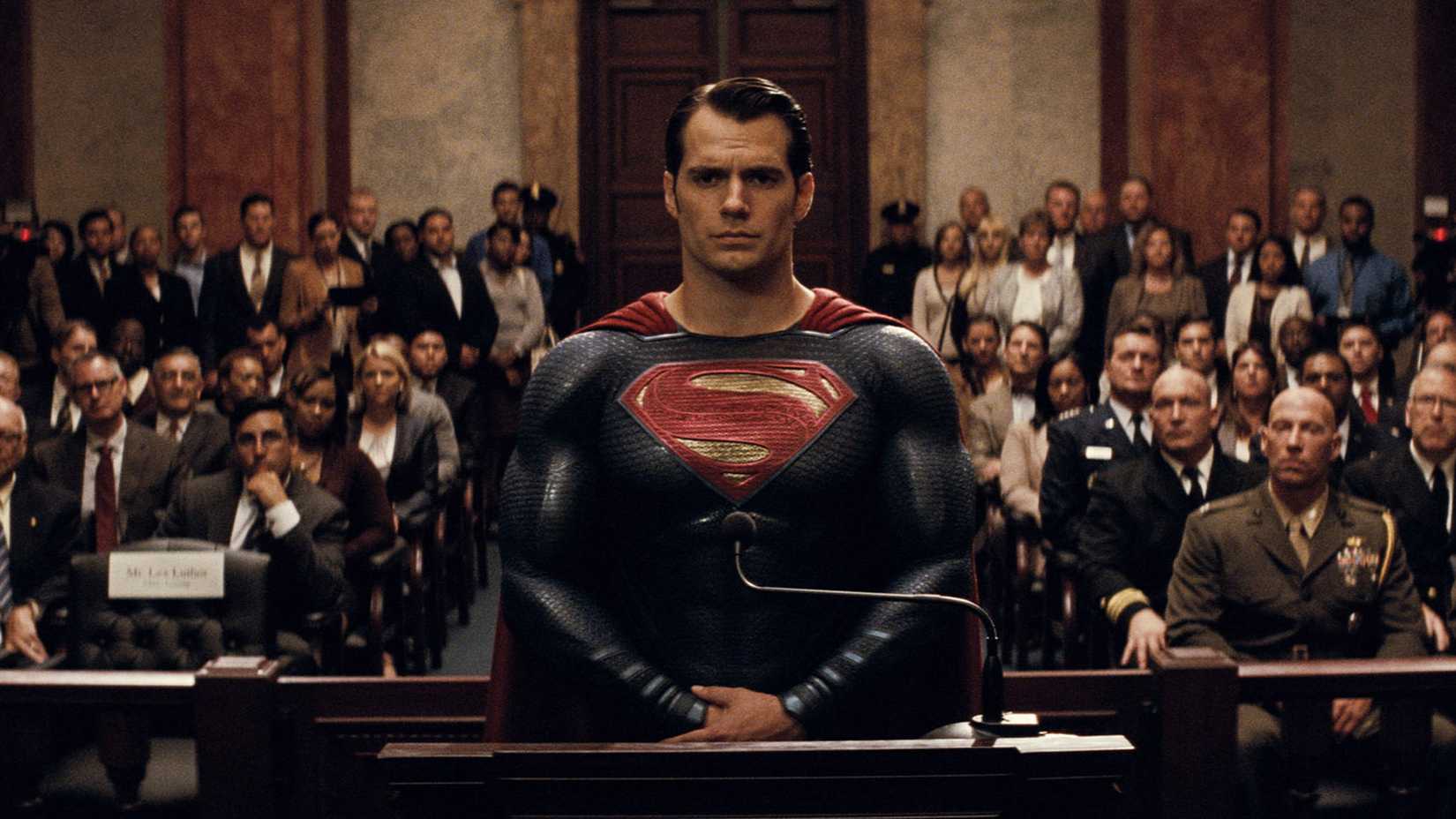 Henry Cavill as Superman on trial in Batman v Superman Dawn of Justice