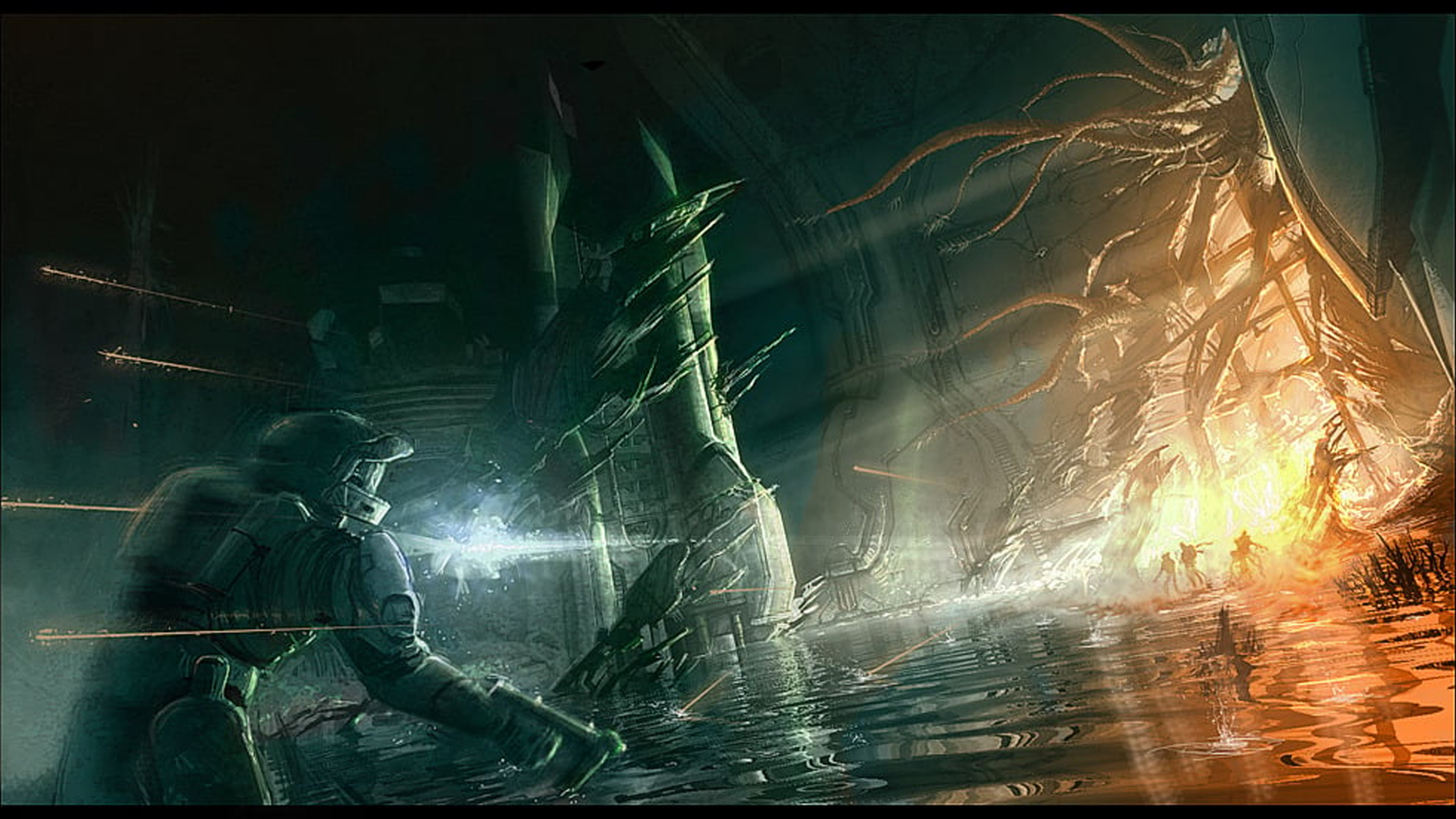 High Charity Arbiter flood concept art